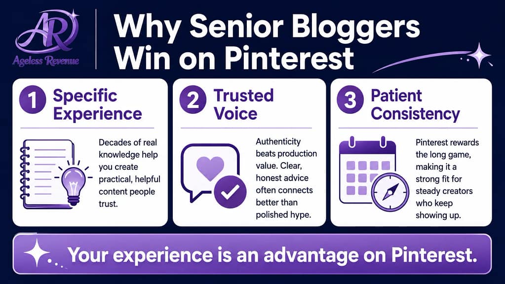 Senior affiliate bloggers Pinterest advantage experience specificity trust convert