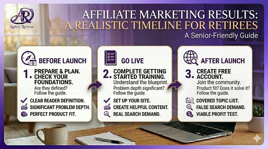 Roadmap graphic showing before launch, go live, and after launch steps