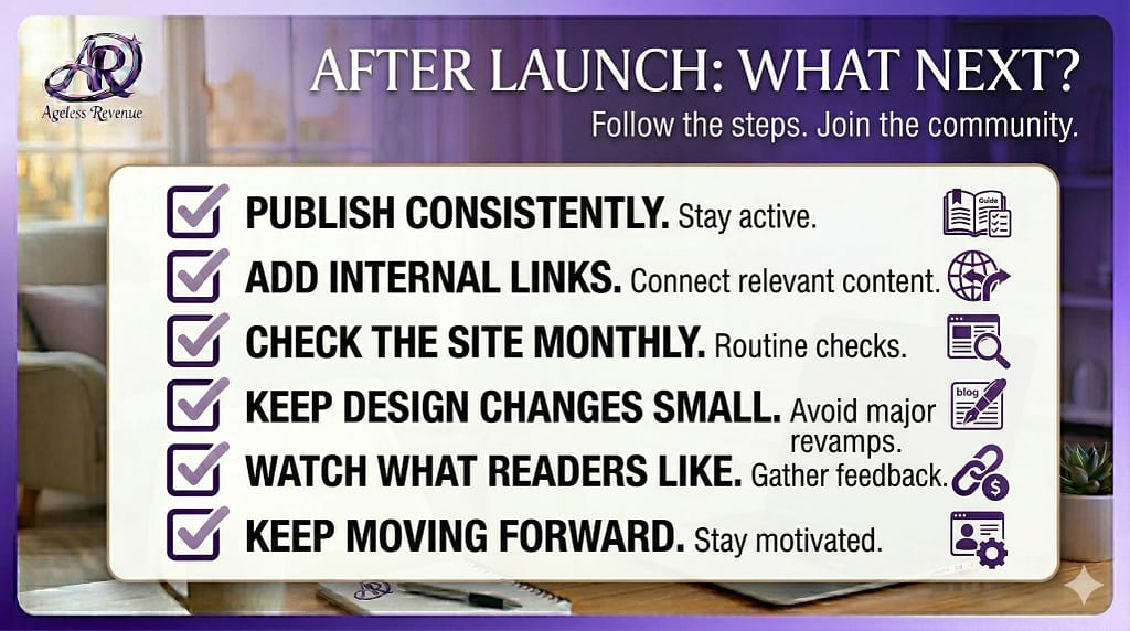 After-launch next steps checklist for growing a new affiliate website