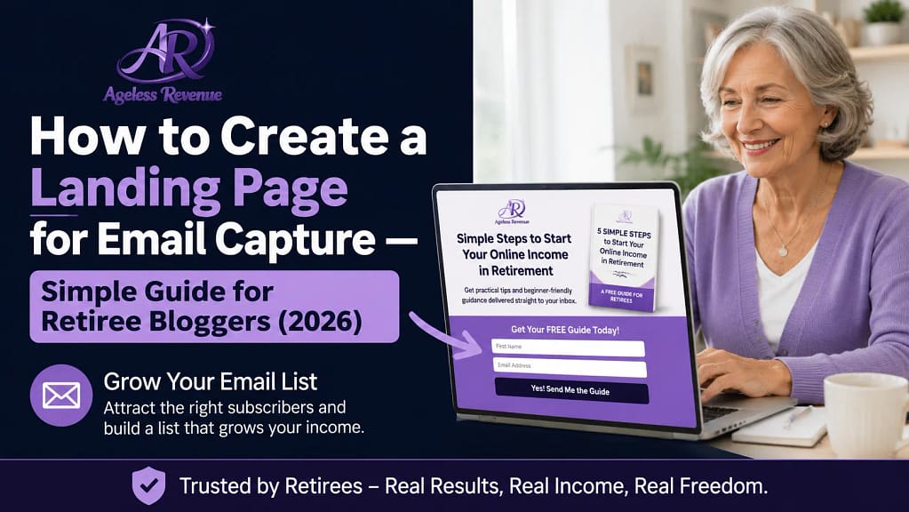 Five elements landing page email capture converts retiree blogger