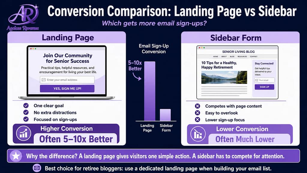 Landing page vs embedded form conversion 20-40 vs 1-3 percent