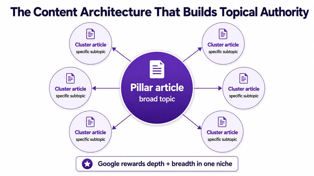 Topical authority hub and spoke content model for affiliate marketing — pillar and cluster articles