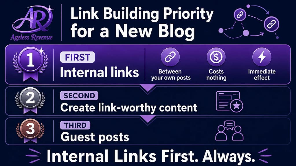 Internal links vs external backlinks priority new affiliate blog