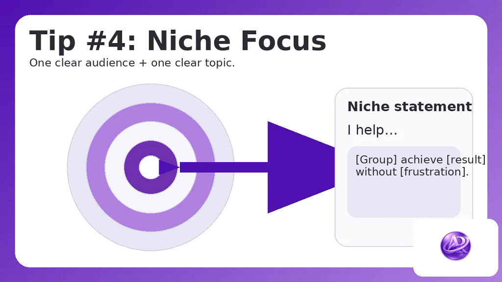 Target/bullseye visual representing niche focus and clear audience targeting
