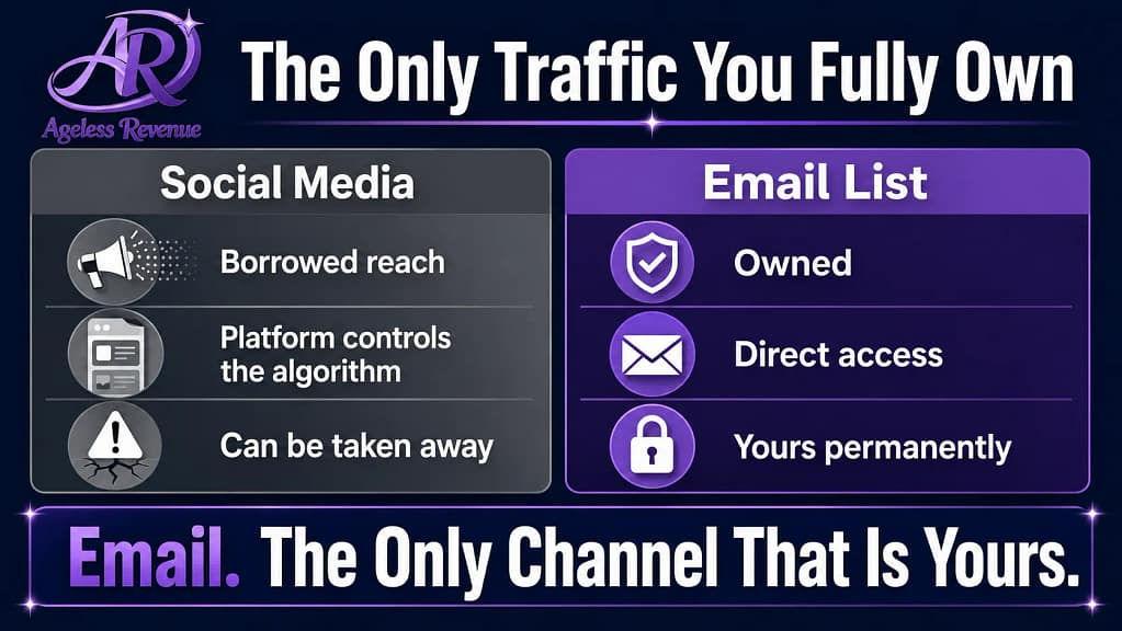 Email vs social media retiree blogger owned traffic comparison