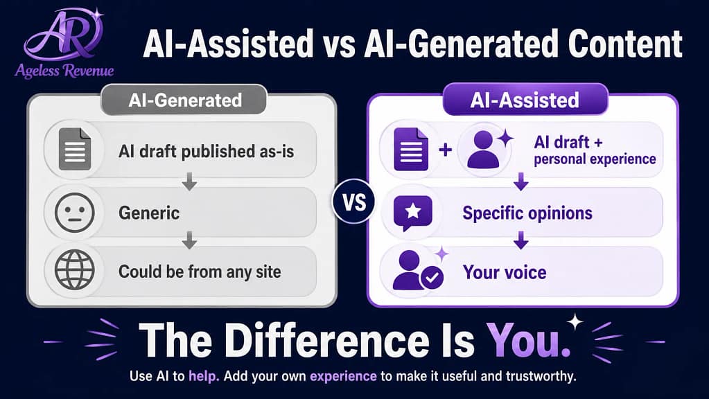 AI-assisted vs AI-generated content difference personal voice experience